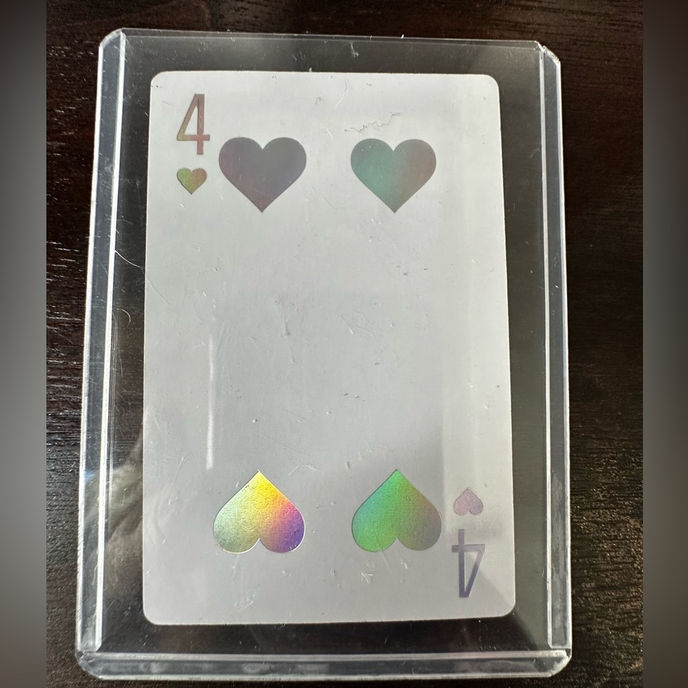 DIOR Holographic Playing Card 4 of Hearts Limited Edition JOY